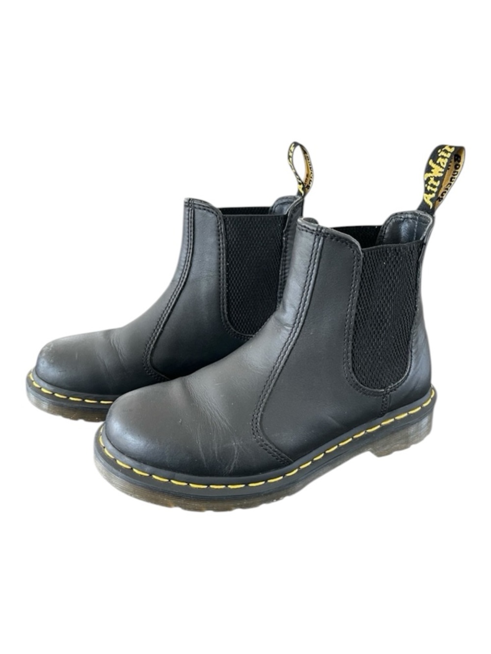 Dr. Martens 2976 Black Leather Chelsea Boots with Pull Tab Lug Sole US 5 EU 36